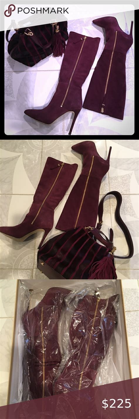 michael kors burgundy heels|michael kors high heels boots.